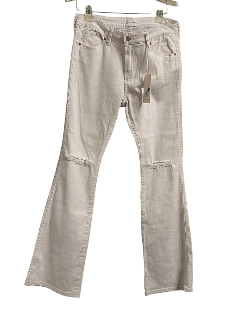 NEW DEAR JOHN DENIM Jaxtyn Highrise Bootcut Jeans In Optic White Size 29